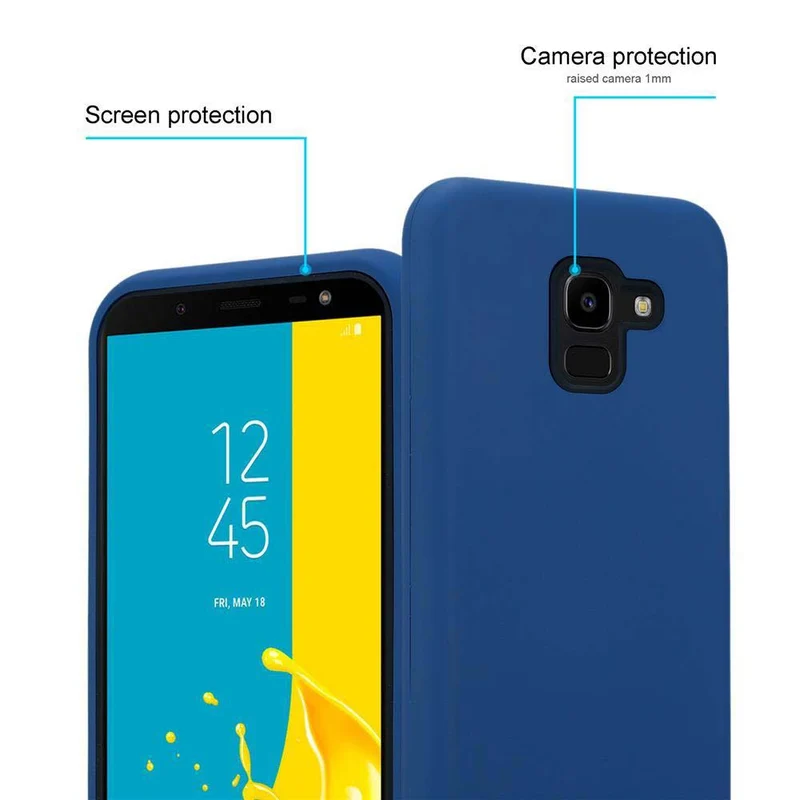 Cadorabo Hülle kompatibel mit Samsung Galaxy J6 2018 Hybrid Schutzhülle mit TPU Silikon Innenseite und 2teiliger Kunststoff Außenseite