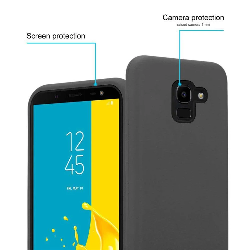 Cadorabo Hülle kompatibel mit Samsung Galaxy J6 2018 Hybrid Schutzhülle mit TPU Silikon Innenseite und 2teiliger Kunststoff Außenseite