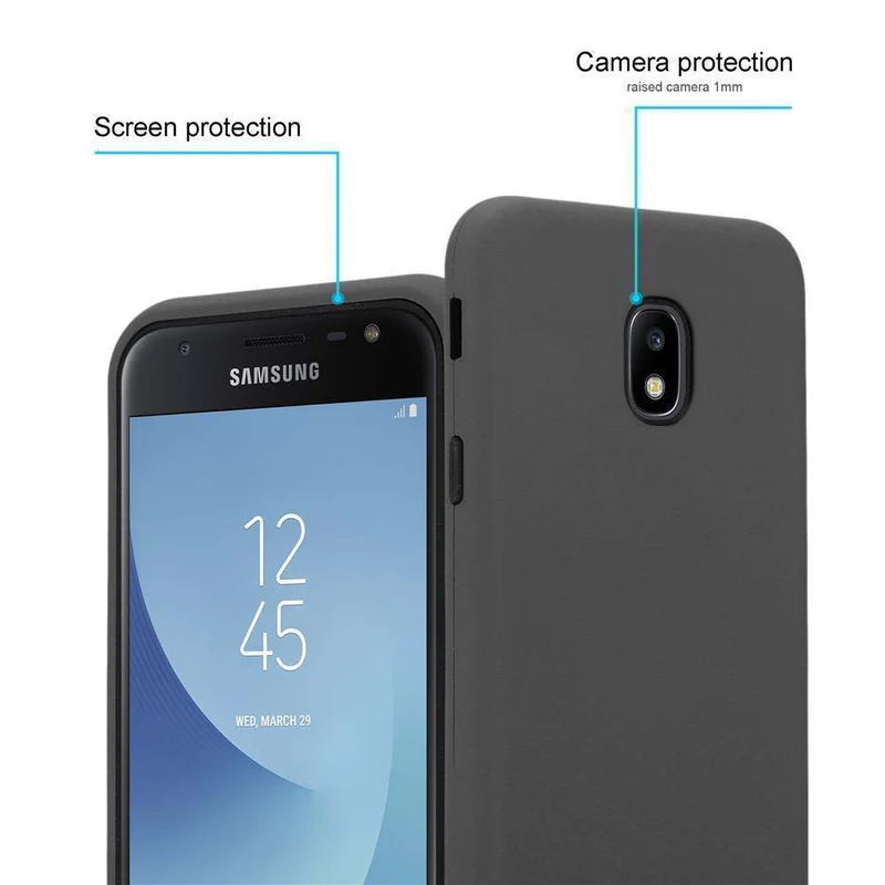 Cadorabo Hülle kompatibel mit Samsung Galaxy J3 2017 Hybrid Schutzhülle mit TPU Silikon Innenseite und 2teiliger Kunststoff Außenseite