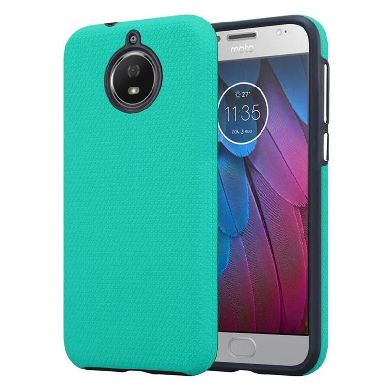 Cadorabo Hülle kompatibel mit Motorola MOTO G5S Outdoor Hybrid Schutzhülle mit extra Grip Anti Rutsch Oberfläche im Triangle Design aus Silikon und Kunststoff