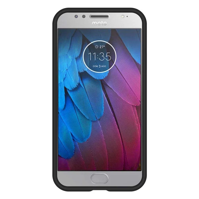 Cadorabo Hülle kompatibel mit Motorola MOTO G5S Outdoor Hybrid Schutzhülle mit extra Grip Anti Rutsch Oberfläche im Triangle Design aus Silikon und Kunststoff
