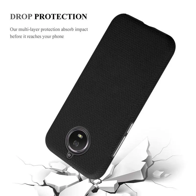 Cadorabo Hülle kompatibel mit Motorola MOTO G5S Outdoor Hybrid Schutzhülle mit extra Grip Anti Rutsch Oberfläche im Triangle Design aus Silikon und Kunststoff