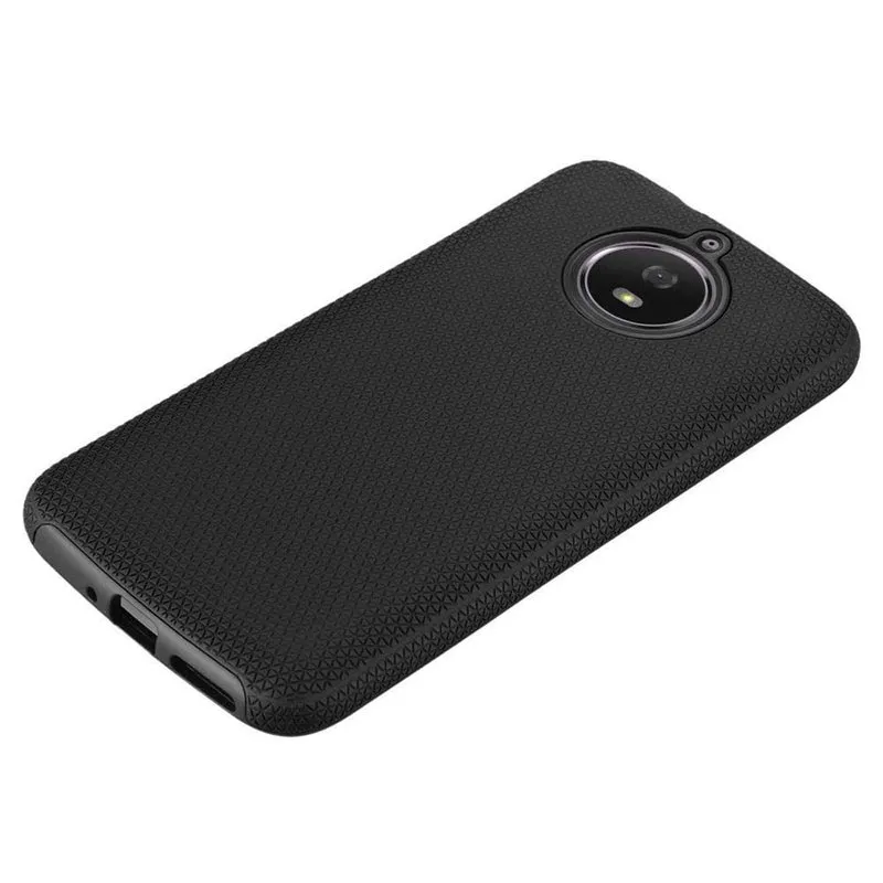 Cadorabo Hülle kompatibel mit Motorola MOTO G5S Outdoor Hybrid Schutzhülle mit extra Grip Anti Rutsch Oberfläche im Triangle Design aus Silikon und Kunststoff