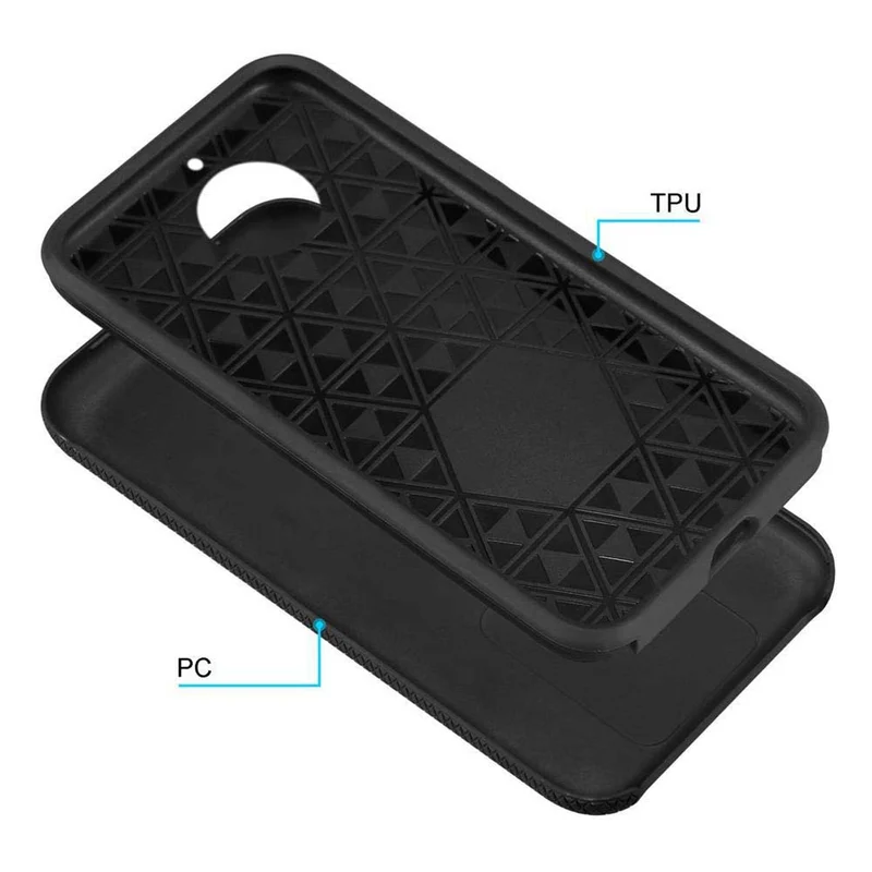 Cadorabo Hülle kompatibel mit Motorola MOTO G5S Outdoor Hybrid Schutzhülle mit extra Grip Anti Rutsch Oberfläche im Triangle Design aus Silikon und Kunststoff