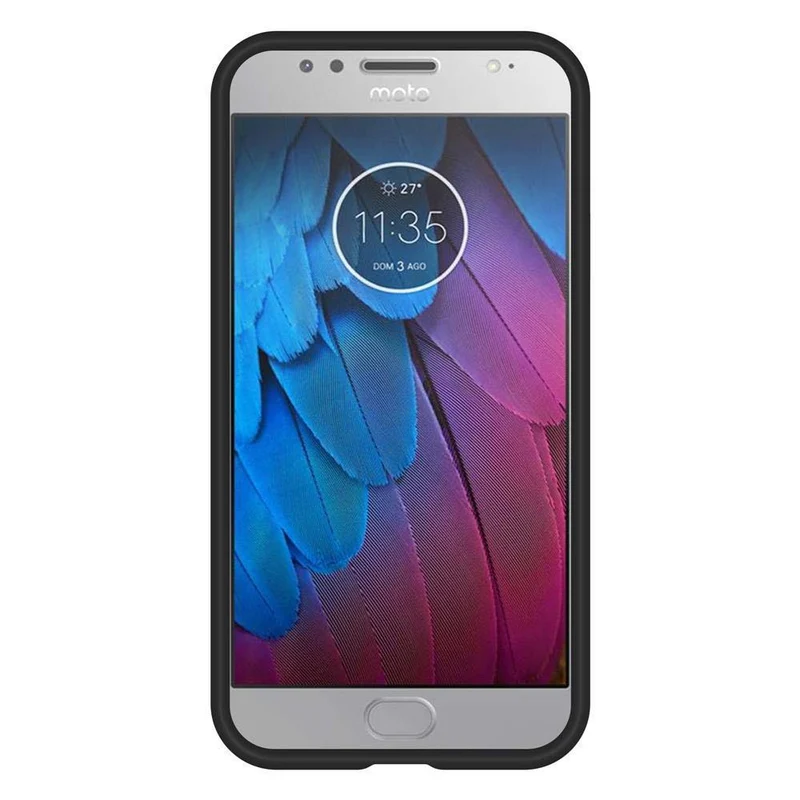 Cadorabo Hülle kompatibel mit Motorola MOTO G5S Outdoor Hybrid Schutzhülle mit extra Grip Anti Rutsch Oberfläche im Triangle Design aus Silikon und Kunststoff