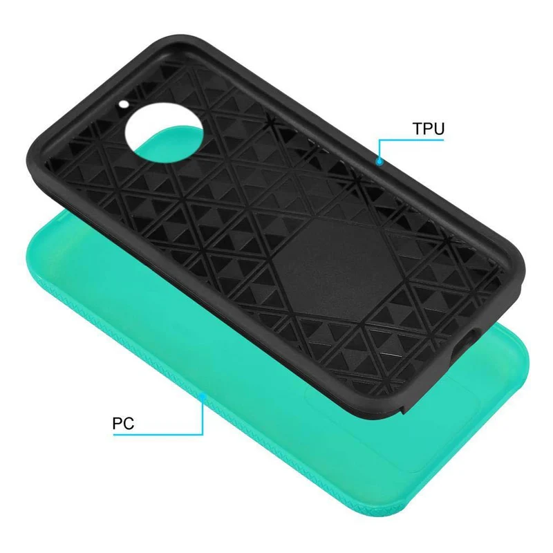 Cadorabo Hülle kompatibel mit Motorola MOTO G5S Outdoor Hybrid Schutzhülle mit extra Grip Anti Rutsch Oberfläche im Triangle Design aus Silikon und Kunststoff