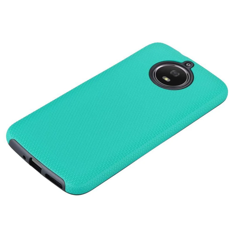 Cadorabo Hülle kompatibel mit Motorola MOTO G5S Outdoor Hybrid Schutzhülle mit extra Grip Anti Rutsch Oberfläche im Triangle Design aus Silikon und Kunststoff