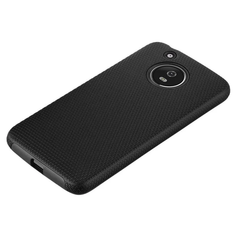 Cadorabo Hülle kompatibel mit Motorola MOTO G5 Outdoor Hybrid Schutzhülle mit extra Grip Anti Rutsch Oberfläche im Triangle Design aus Silikon und Kunststoff