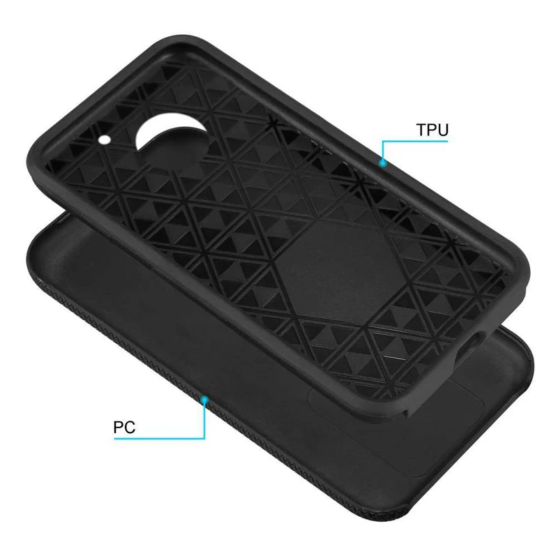 Cadorabo Hülle kompatibel mit Motorola MOTO G5 Outdoor Hybrid Schutzhülle mit extra Grip Anti Rutsch Oberfläche im Triangle Design aus Silikon und Kunststoff
