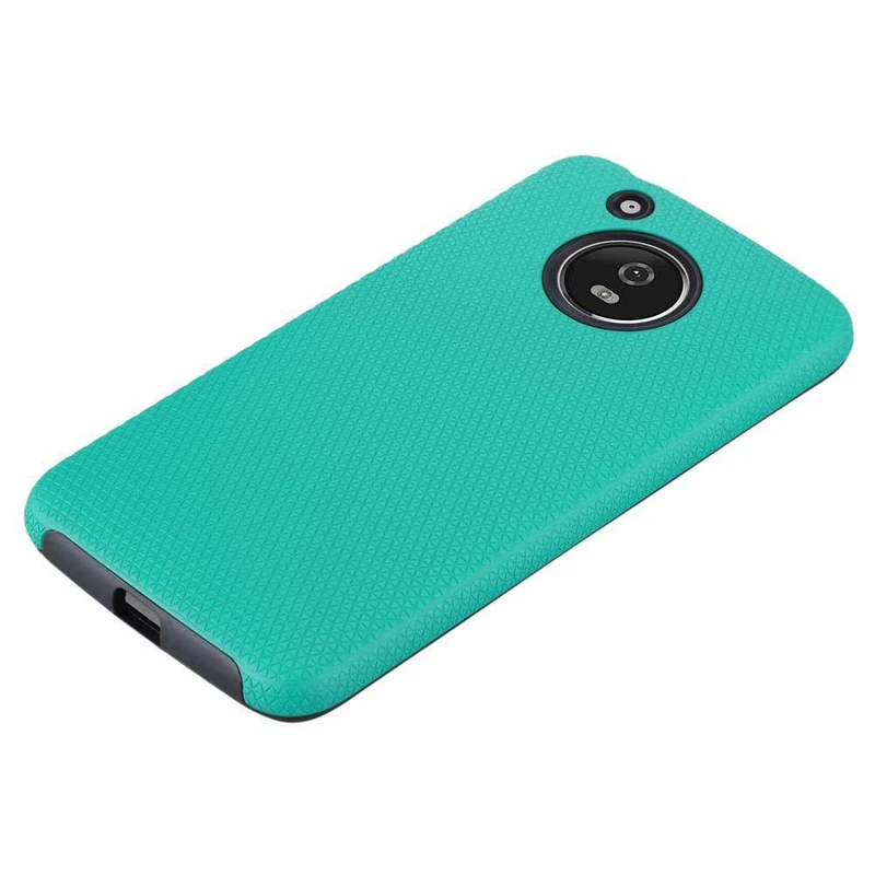 Cadorabo Hülle kompatibel mit Motorola MOTO G5 Outdoor Hybrid Schutzhülle mit extra Grip Anti Rutsch Oberfläche im Triangle Design aus Silikon und Kunststoff