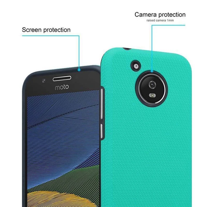 Cadorabo Hülle kompatibel mit Motorola MOTO G5 Outdoor Hybrid Schutzhülle mit extra Grip Anti Rutsch Oberfläche im Triangle Design aus Silikon und Kunststoff
