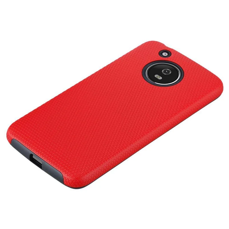 Cadorabo Hülle kompatibel mit Motorola MOTO G5 Outdoor Hybrid Schutzhülle mit extra Grip Anti Rutsch Oberfläche im Triangle Design aus Silikon und Kunststoff