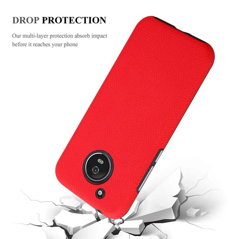 Cadorabo Hülle kompatibel mit Motorola MOTO G5 Outdoor Hybrid Schutzhülle mit extra Grip Anti Rutsch Oberfläche im Triangle Design aus Silikon und Kunststoff