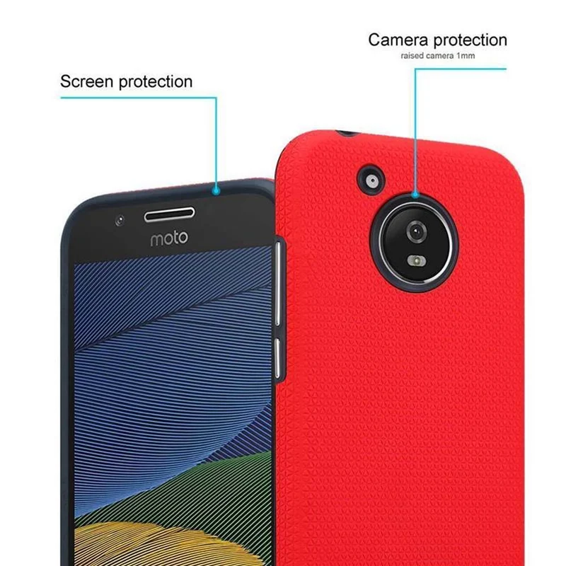 Cadorabo Hülle kompatibel mit Motorola MOTO G5 Outdoor Hybrid Schutzhülle mit extra Grip Anti Rutsch Oberfläche im Triangle Design aus Silikon und Kunststoff