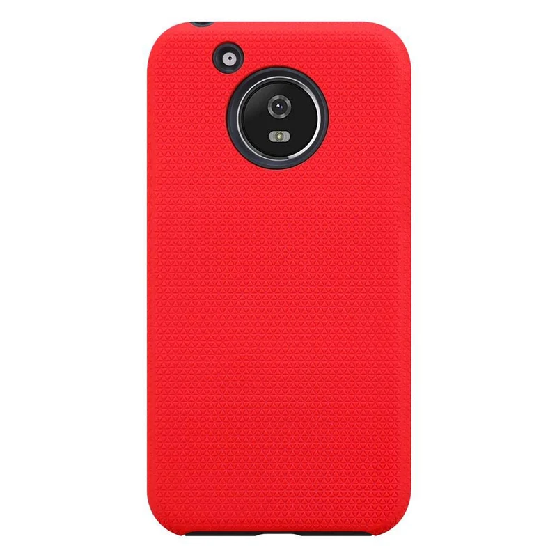 Cadorabo Hülle kompatibel mit Motorola MOTO G5 Outdoor Hybrid Schutzhülle mit extra Grip Anti Rutsch Oberfläche im Triangle Design aus Silikon und Kunststoff