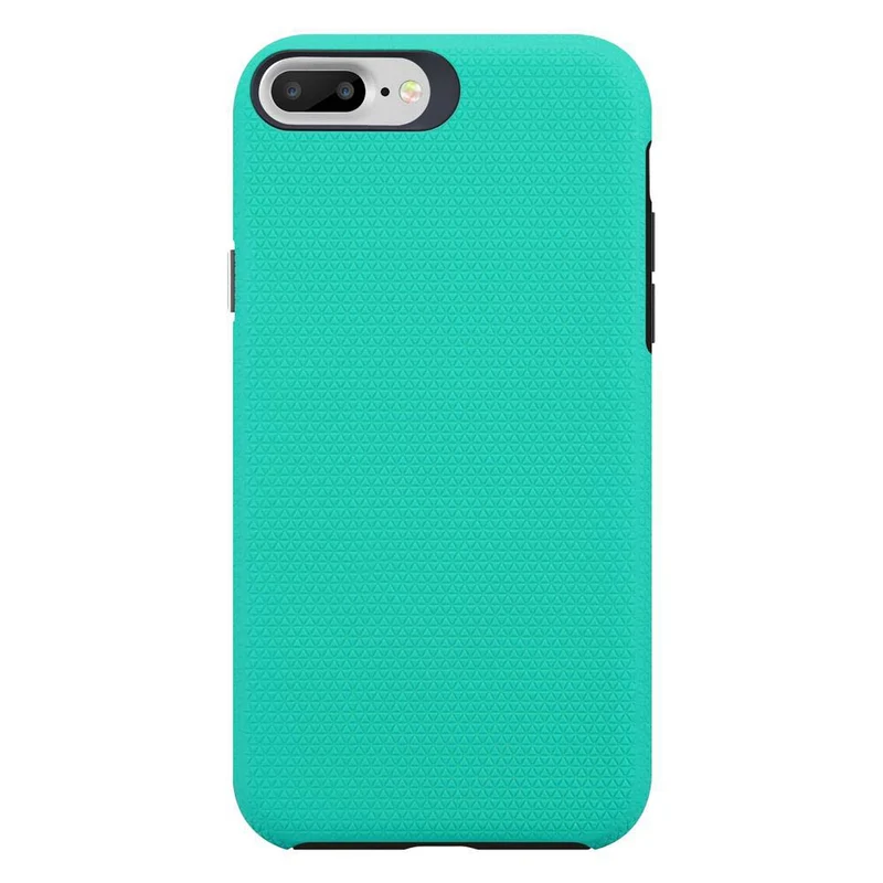 Cadorabo Hülle kompatibel mit Apple iPhone 6 PLUS / 6S PLUS / 7 PLUS / 7S PLUS / 8 PLUS Outdoor Hybrid Schutzhülle mit extra Grip Anti Rutsch Oberfläche im Triangle Design aus Silikon und Kunststoff