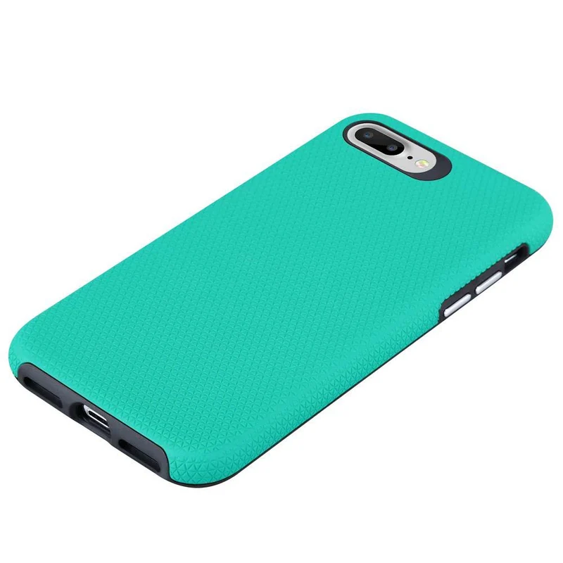 Cadorabo Hülle kompatibel mit Apple iPhone 6 PLUS / 6S PLUS / 7 PLUS / 7S PLUS / 8 PLUS Outdoor Hybrid Schutzhülle mit extra Grip Anti Rutsch Oberfläche im Triangle Design aus Silikon und Kunststoff
