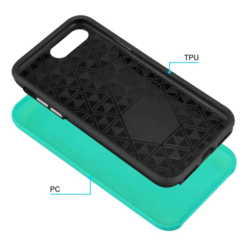 Cadorabo Hülle kompatibel mit Apple iPhone 6 PLUS / 6S PLUS / 7 PLUS / 7S PLUS / 8 PLUS Outdoor Hybrid Schutzhülle mit extra Grip Anti Rutsch Oberfläche im Triangle Design aus Silikon und Kunststoff