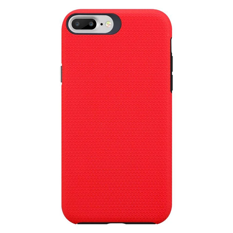 Cadorabo Hülle kompatibel mit Apple iPhone 6 PLUS / 6S PLUS / 7 PLUS / 7S PLUS / 8 PLUS Outdoor Hybrid Schutzhülle mit extra Grip Anti Rutsch Oberfläche im Triangle Design aus Silikon und Kunststoff