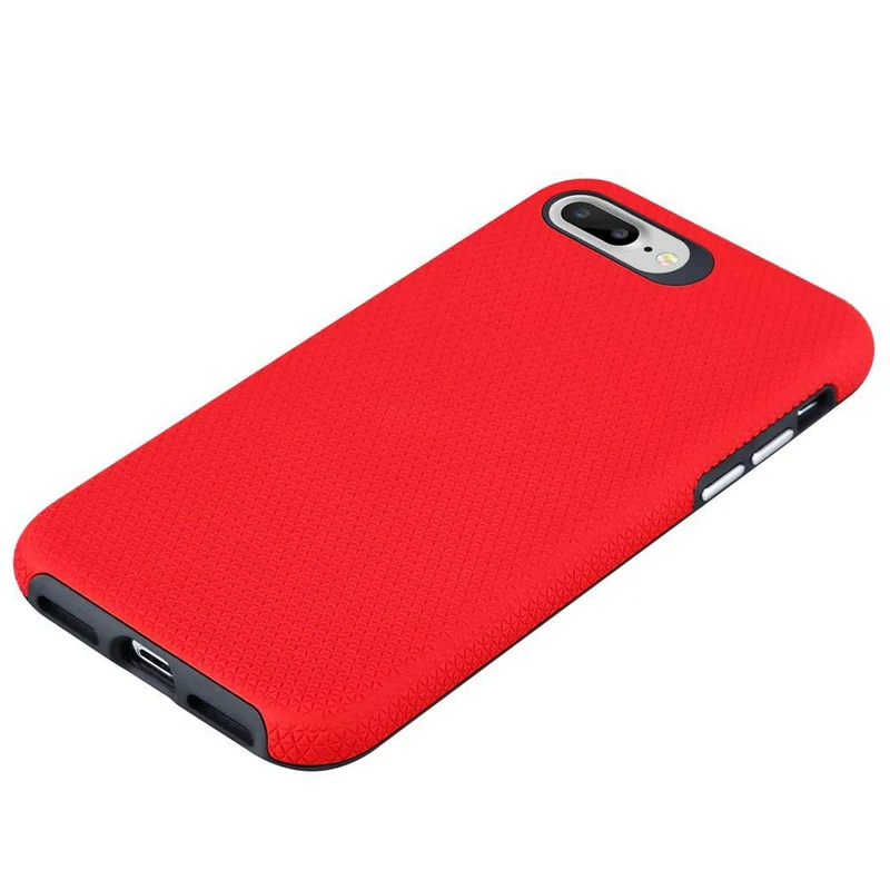 Cadorabo Hülle kompatibel mit Apple iPhone 6 PLUS / 6S PLUS / 7 PLUS / 7S PLUS / 8 PLUS Outdoor Hybrid Schutzhülle mit extra Grip Anti Rutsch Oberfläche im Triangle Design aus Silikon und Kunststoff