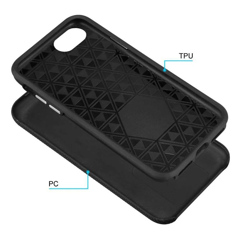 Cadorabo Hülle kompatibel mit Apple iPhone 6 / 6S / 7 / 7S / 8 / SE 2020 Outdoor Hybrid Schutzhülle mit extra Grip Anti Rutsch Oberfläche im Triangle Design aus Silikon und Kunststoff