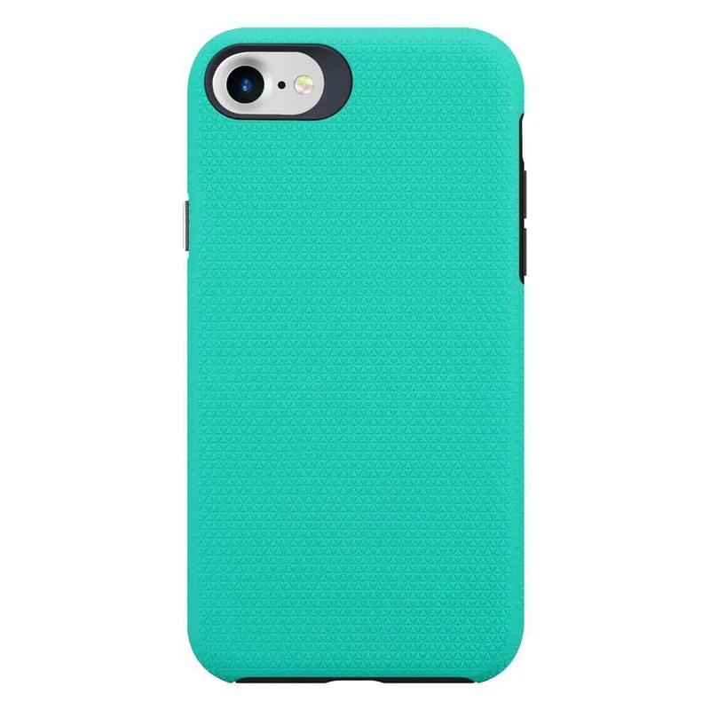 Cadorabo Hülle kompatibel mit Apple iPhone 6 / 6S / 7 / 7S / 8 / SE 2020 Outdoor Hybrid Schutzhülle mit extra Grip Anti Rutsch Oberfläche im Triangle Design aus Silikon und Kunststoff