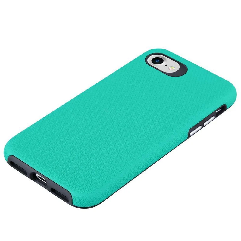 Cadorabo Hülle kompatibel mit Apple iPhone 6 / 6S / 7 / 7S / 8 / SE 2020 Outdoor Hybrid Schutzhülle mit extra Grip Anti Rutsch Oberfläche im Triangle Design aus Silikon und Kunststoff