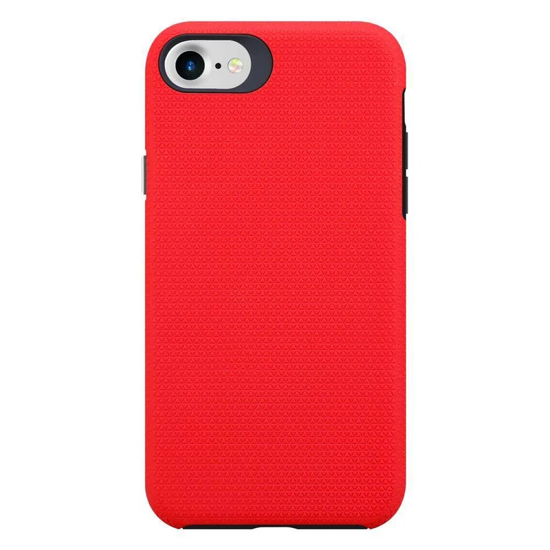 Cadorabo Hülle kompatibel mit Apple iPhone 6 / 6S / 7 / 7S / 8 / SE 2020 Outdoor Hybrid Schutzhülle mit extra Grip Anti Rutsch Oberfläche im Triangle Design aus Silikon und Kunststoff