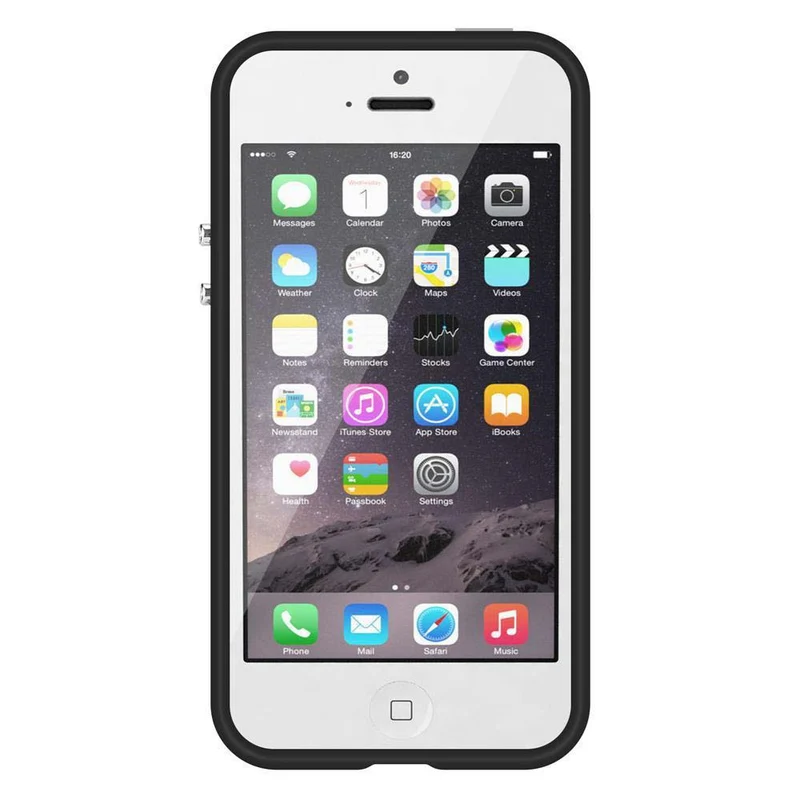 Cadorabo Hülle kompatibel mit Apple iPhone 5 / 5S / SE 2016 Outdoor Hybrid Schutzhülle mit extra Grip Anti Rutsch Oberfläche im Triangle Design aus Silikon und Kunststoff