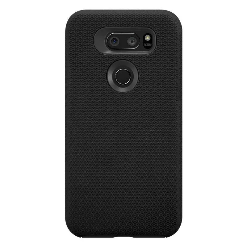 Cadorabo Hülle kompatibel mit LG V30 / V30+ / V30S / V30S+ Outdoor Hybrid Schutzhülle mit extra Grip Anti Rutsch Oberfläche im Triangle Design aus Silikon und Kunststoff