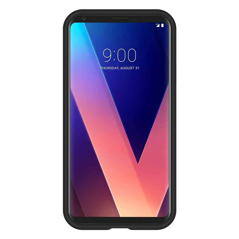 Cadorabo Hülle kompatibel mit LG V30 / V30+ / V30S / V30S+ Outdoor Hybrid Schutzhülle mit extra Grip Anti Rutsch Oberfläche im Triangle Design aus Silikon und Kunststoff