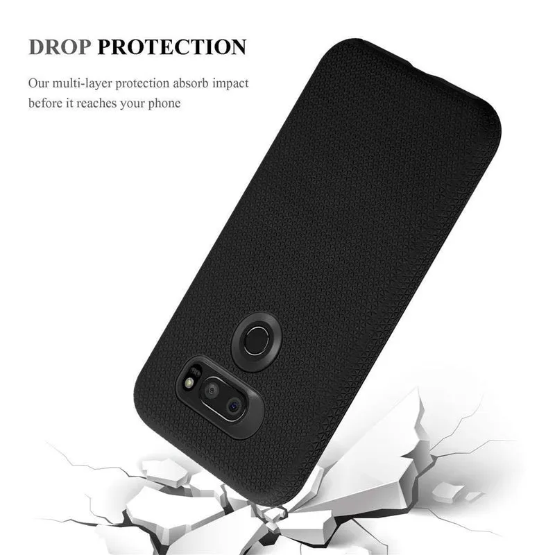 Cadorabo Hülle kompatibel mit LG V30 / V30+ / V30S / V30S+ Outdoor Hybrid Schutzhülle mit extra Grip Anti Rutsch Oberfläche im Triangle Design aus Silikon und Kunststoff