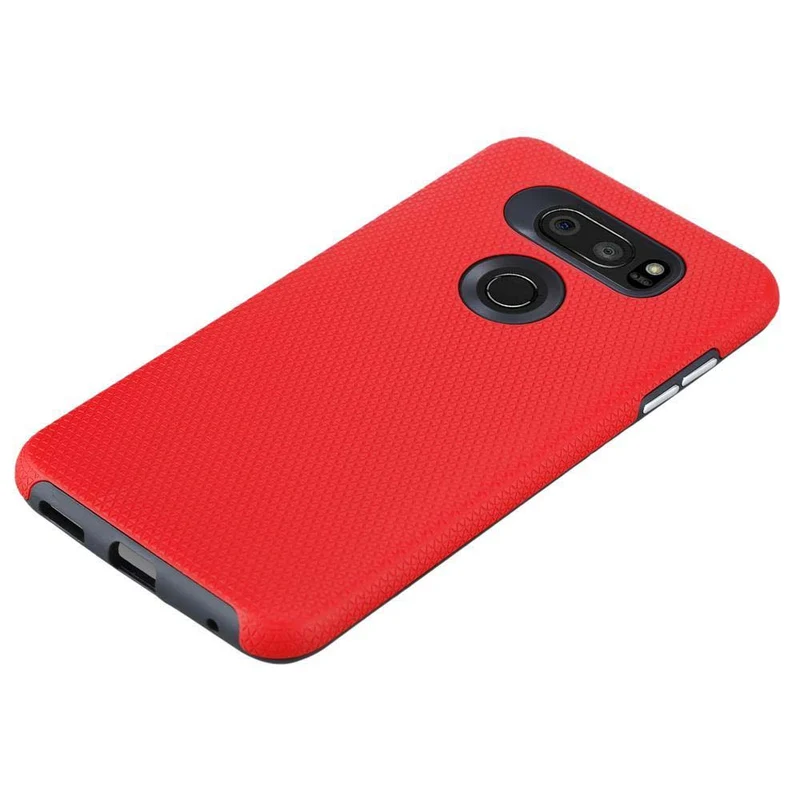 Cadorabo Hülle kompatibel mit LG V30 / V30+ / V30S / V30S+ Outdoor Hybrid Schutzhülle mit extra Grip Anti Rutsch Oberfläche im Triangle Design aus Silikon und Kunststoff