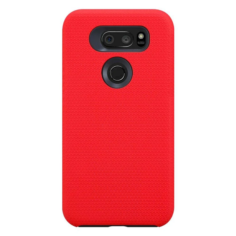 Cadorabo Hülle kompatibel mit LG V30 / V30+ / V30S / V30S+ Outdoor Hybrid Schutzhülle mit extra Grip Anti Rutsch Oberfläche im Triangle Design aus Silikon und Kunststoff