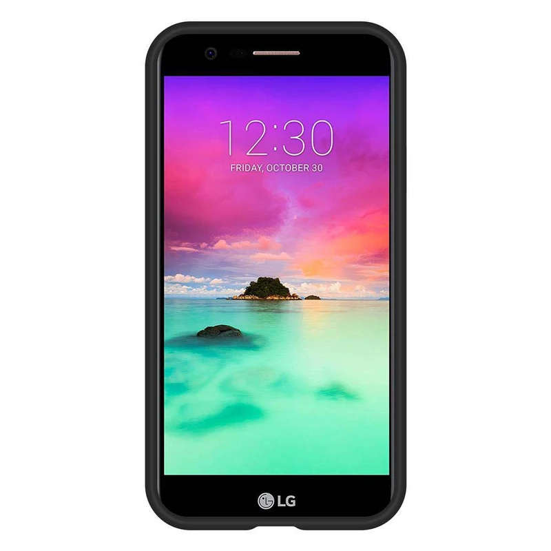 Cadorabo Hülle kompatibel mit LG K10 2017 Outdoor Hybrid Schutzhülle mit extra Grip Anti Rutsch Oberfläche im Triangle Design aus Silikon und Kunststoff