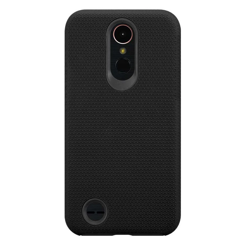 Cadorabo Hülle kompatibel mit LG K10 2017 Outdoor Hybrid Schutzhülle mit extra Grip Anti Rutsch Oberfläche im Triangle Design aus Silikon und Kunststoff