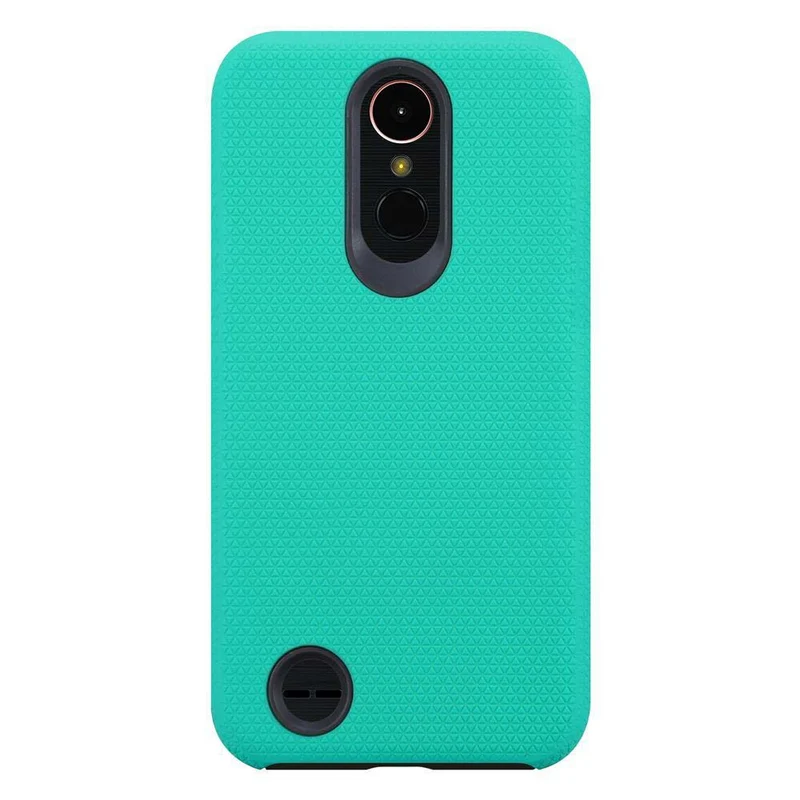 Cadorabo Hülle kompatibel mit LG K10 2017 Outdoor Hybrid Schutzhülle mit extra Grip Anti Rutsch Oberfläche im Triangle Design aus Silikon und Kunststoff