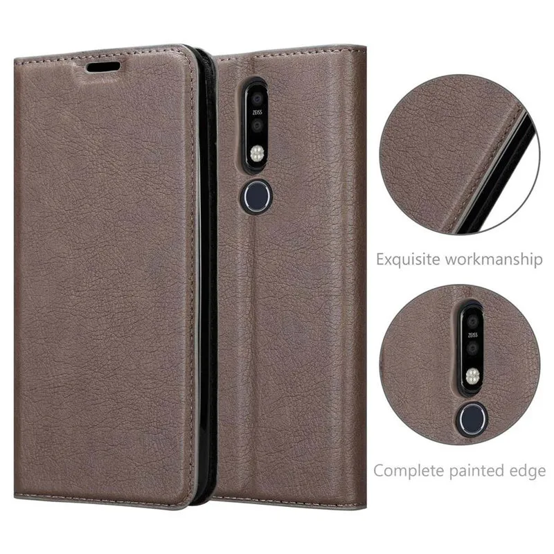 Cadorabo Hülle kompatibel mit Nokia 8,1 Schutzhülle mit Magnetverschluss, Standfunktion und Kartenfach