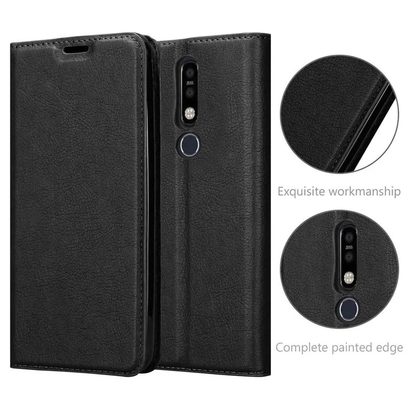 Cadorabo Hülle kompatibel mit Nokia 8,1 Schutzhülle mit Magnetverschluss, Standfunktion und Kartenfach