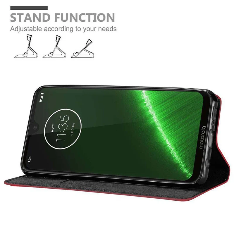 Cadorabo Hülle kompatibel mit Motorola MOTO G7 / G7 PLUS Schutzhülle mit Magnetverschluss, Standfunktion und Kartenfach