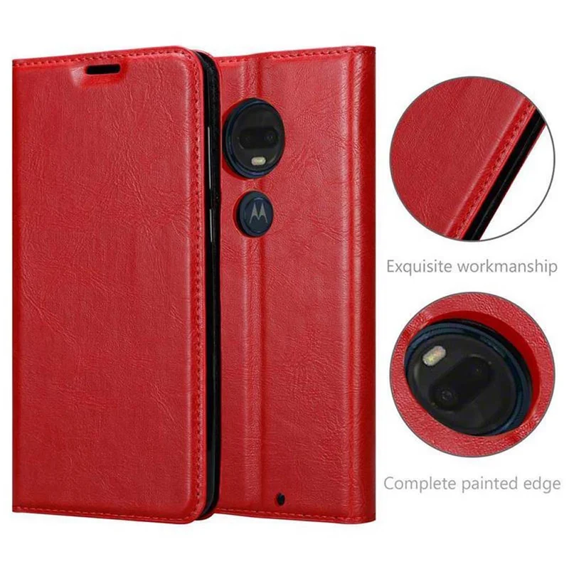 Cadorabo Hülle kompatibel mit Motorola MOTO G7 / G7 PLUS Schutzhülle mit Magnetverschluss, Standfunktion und Kartenfach
