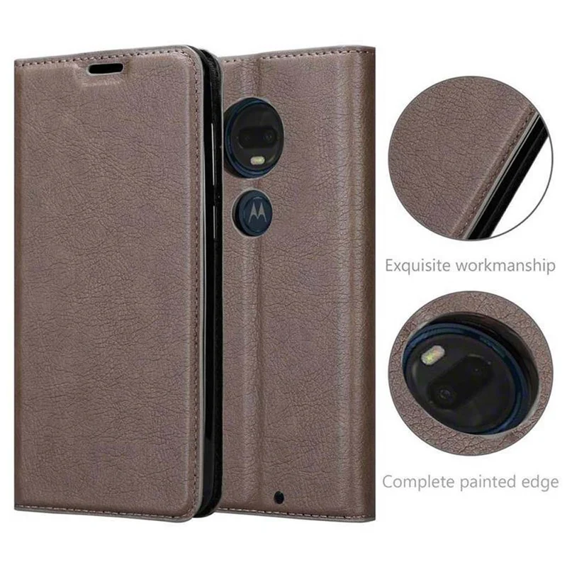 Cadorabo Hülle kompatibel mit Motorola MOTO G7 / G7 PLUS Schutzhülle mit Magnetverschluss, Standfunktion und Kartenfach