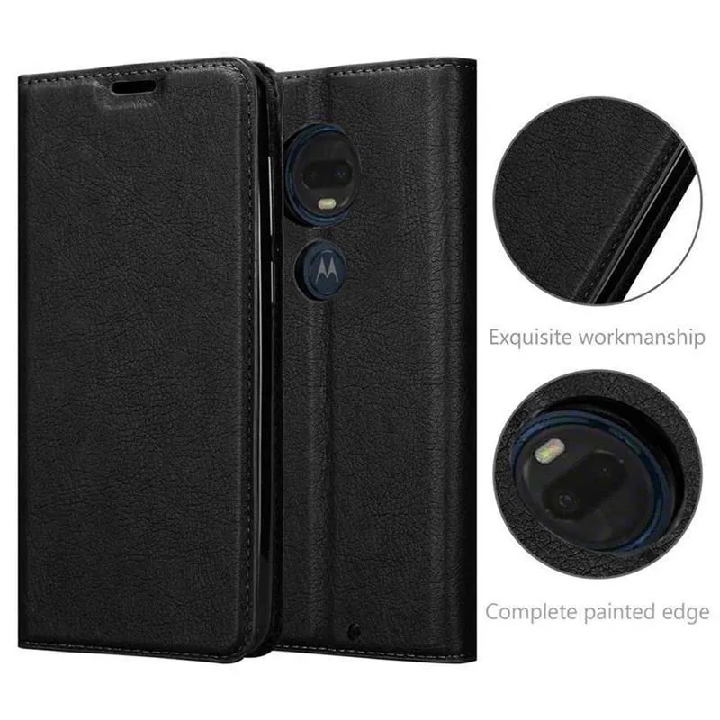 Cadorabo Hülle kompatibel mit Motorola MOTO G7 / G7 PLUS Schutzhülle mit Magnetverschluss, Standfunktion und Kartenfach