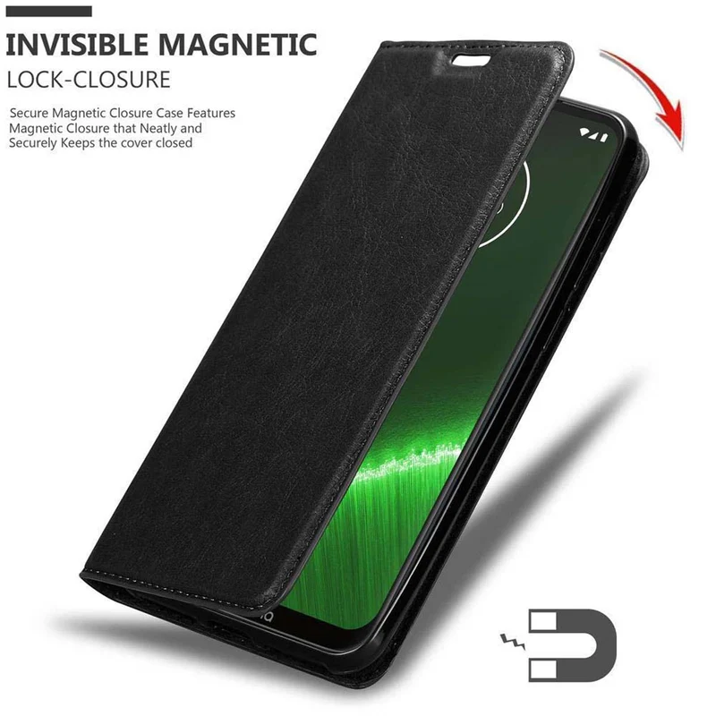 Cadorabo Hülle kompatibel mit Motorola MOTO G7 / G7 PLUS Schutzhülle mit Magnetverschluss, Standfunktion und Kartenfach