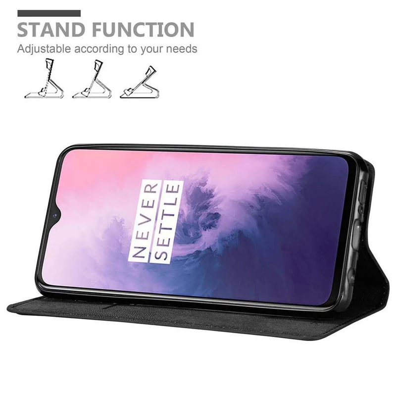 Cadorabo Hülle kompatibel mit OnePlus 7 Schutzhülle mit Magnetverschluss, Standfunktion und Kartenfach