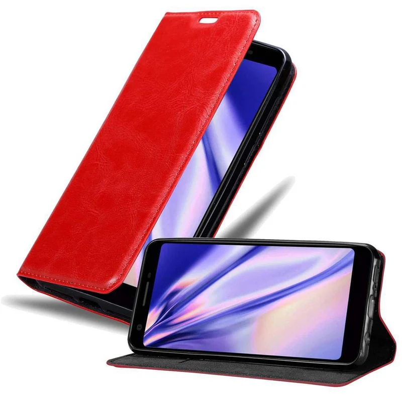 Cadorabo Hülle kompatibel mit Google PIXEL 3A Schutzhülle mit Magnetverschluss, Standfunktion und Kartenfach
