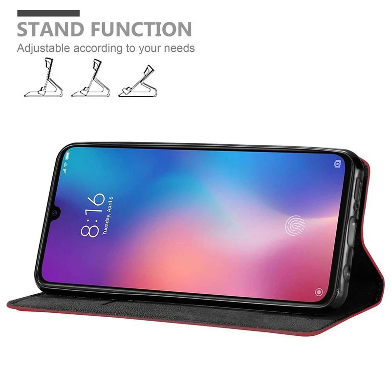 Cadorabo Hülle kompatibel mit Xiaomi Mi 9 Schutzhülle mit Magnetverschluss, Standfunktion und Kartenfach
