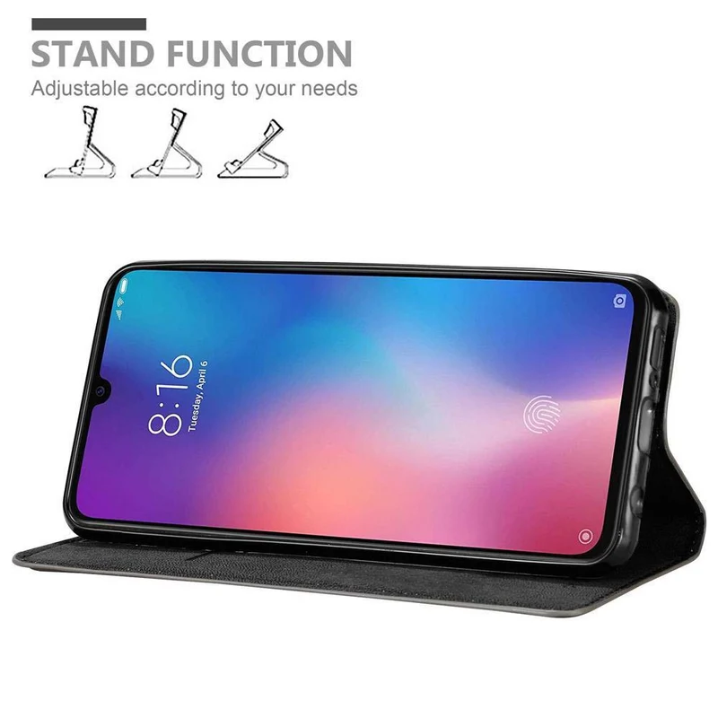 Cadorabo Hülle kompatibel mit Xiaomi Mi 9 Schutzhülle mit Magnetverschluss, Standfunktion und Kartenfach