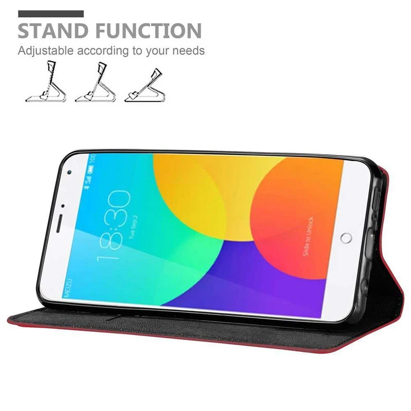 Cadorabo Hülle kompatibel mit MEIZU MX4 Schutzhülle mit Magnetverschluss, Standfunktion und Kartenfach