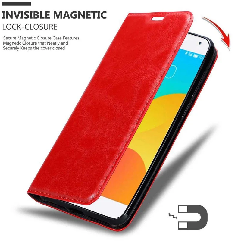 Cadorabo Hülle kompatibel mit MEIZU MX4 Schutzhülle mit Magnetverschluss, Standfunktion und Kartenfach